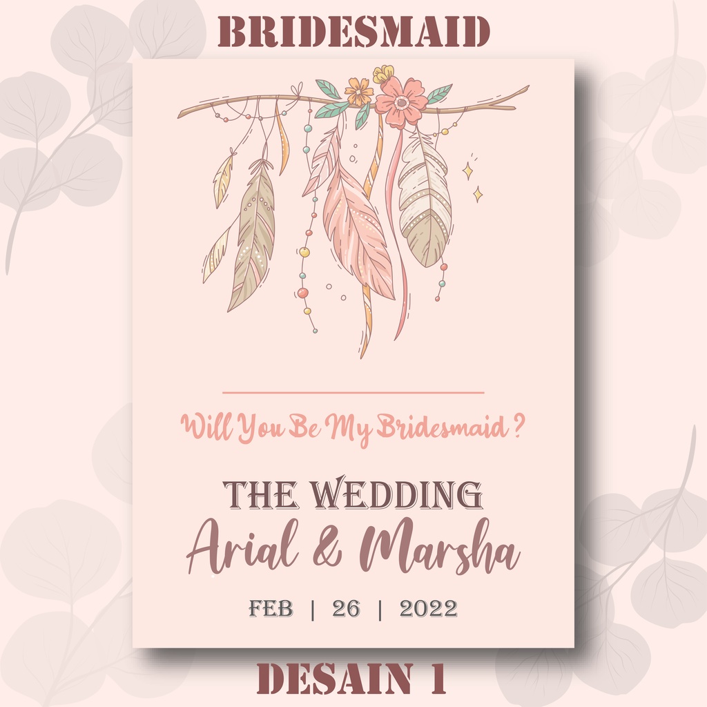 

Stiker / Kartu Bridesmaid