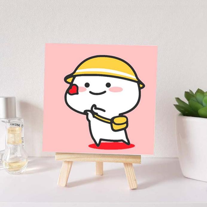 

paint by number pentol sekolah canvas 20x20 cm painting kit - pentol10, 15x15cm sry77