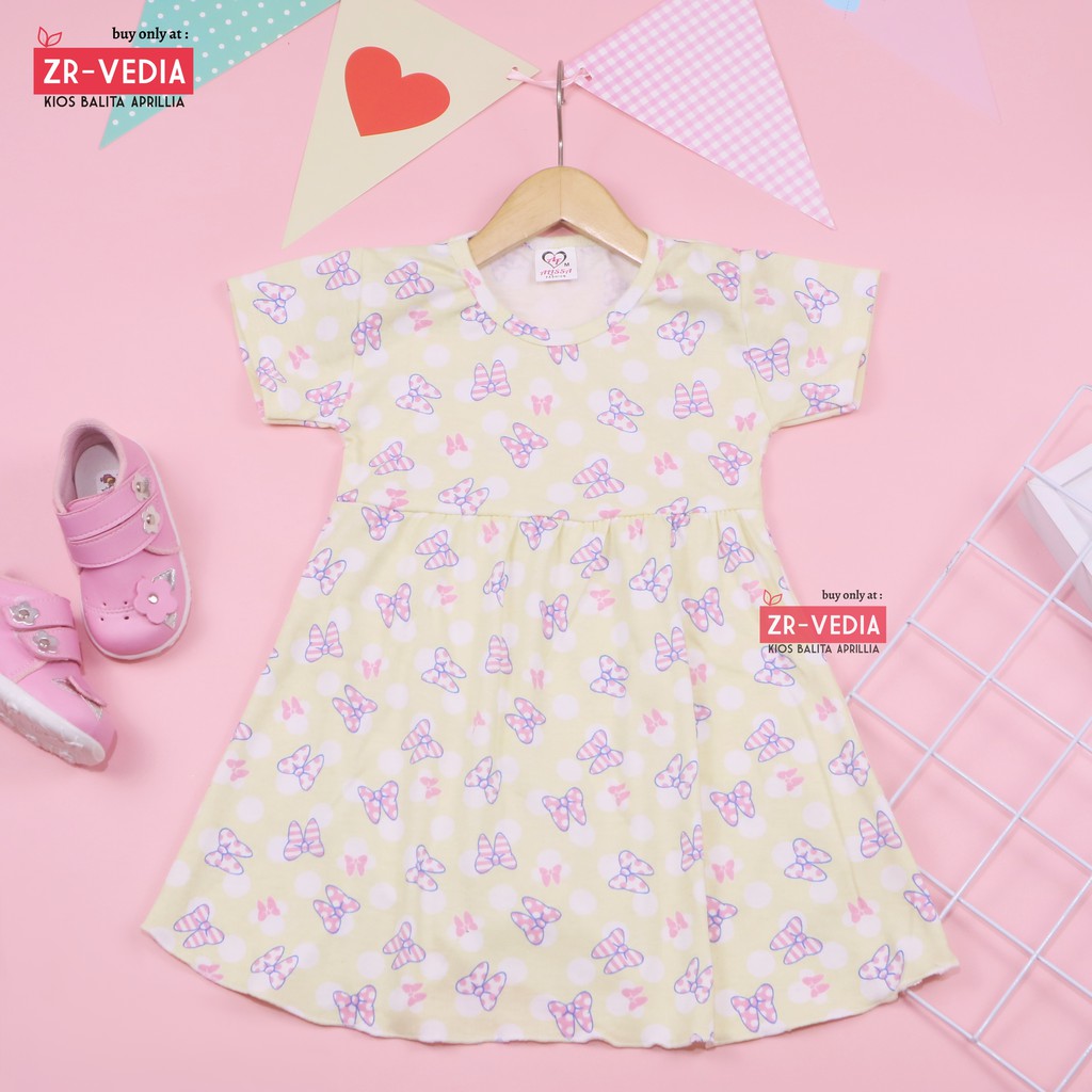 (LEBIH HEMAT ISI 3 PCS ) Dress Thalia 2-3 Tahun / Lengan Baju Balita Anak Perempuan Dres Murah