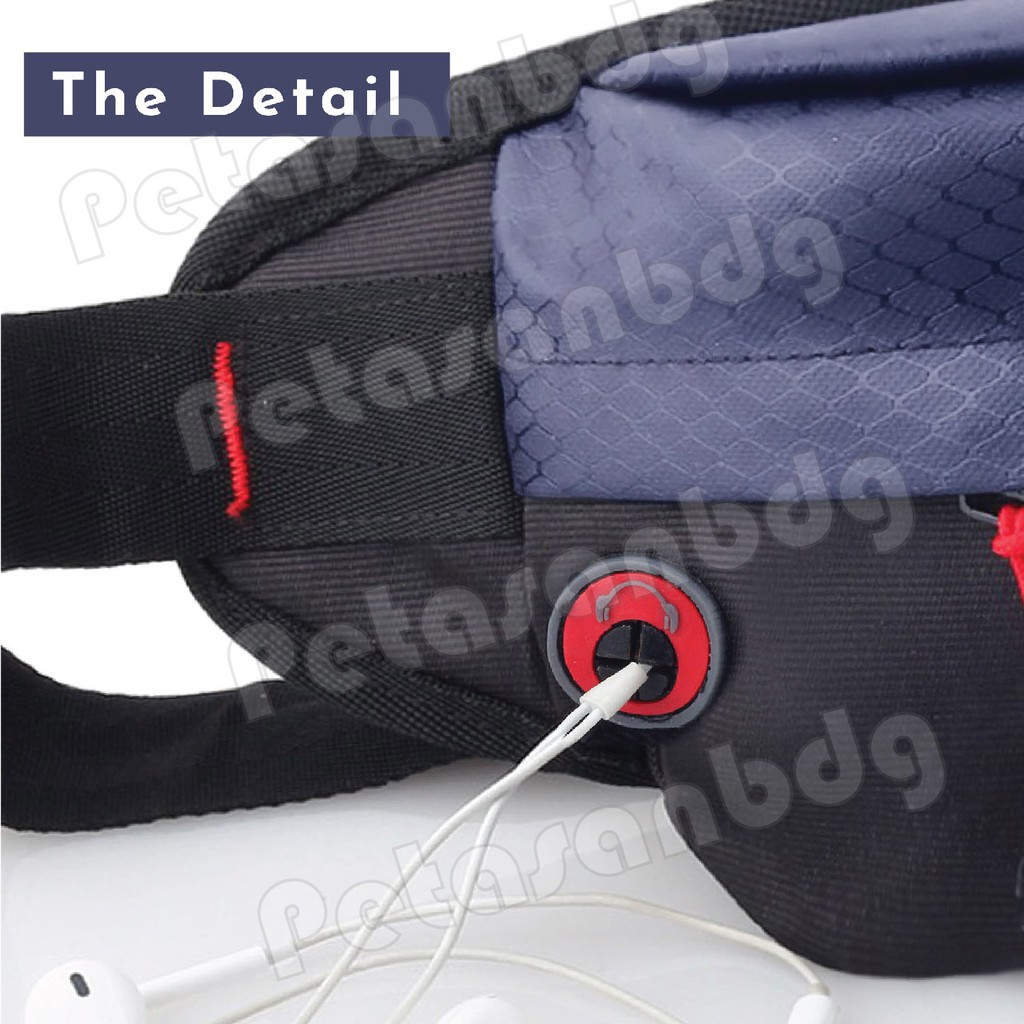 PTS - Tas Selempang Pria Laki Waist Bag Gear Bag 13109 PORT + FREE USB EXTENTIONS CABLE