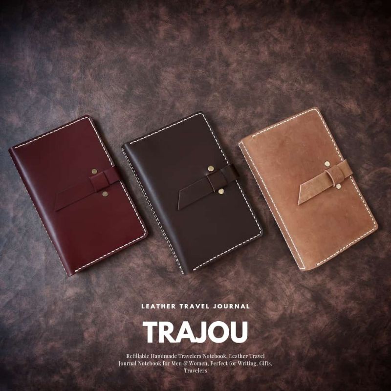 

Binder A6 kulit asli 6 Ring travel journal leather case