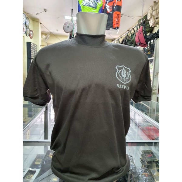 Kaos oblong Satpam Coklat Kecil  |Kaos dalaman Satpam Leher Tinggi |Kaos Satpam