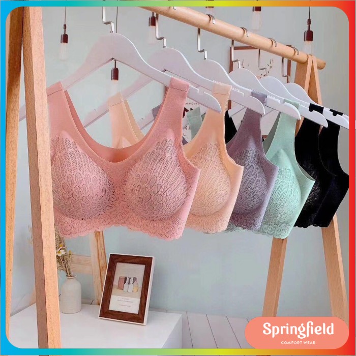 SPRINGFIELD SEAMLESS BRA LATEX THAILAND [4.0] ANTI KENDOR TANPA KAWAT SAMPAI XXL