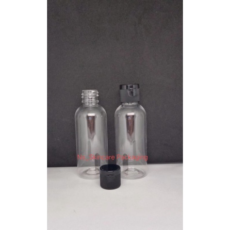 Botol fliptop 60ml (tutup fliptop hitam)