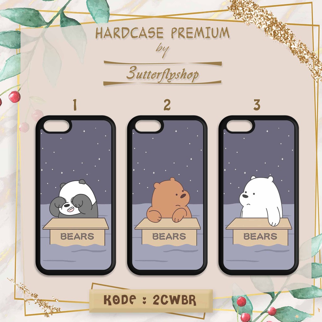 Hardcase Cute We Bare Bears casing case HP xiaomi samsung iphone oppo vivo realme redmi meizu