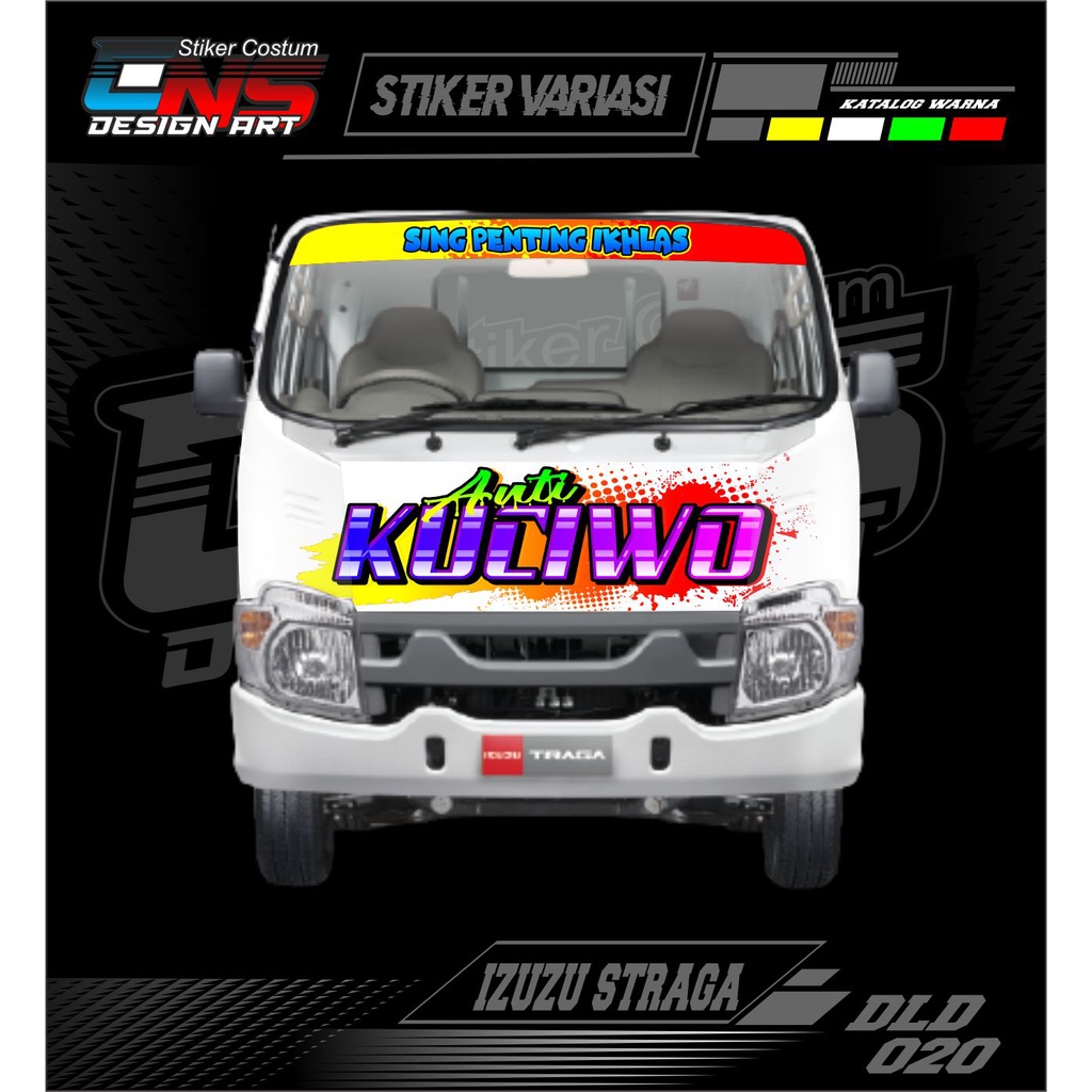 Sticker Stiker Depan ISUZU TRAGA Sticker Stiker Print Stiker Cutting Sticker stiker depan mobil / tr