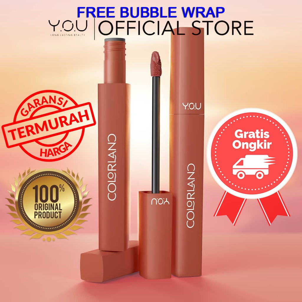 NEW ITEM READY ! YOU Colorland - Powder Mousse Lip Stain [Formula Tahan Lama hingga 8 Jam] FREE ONGK