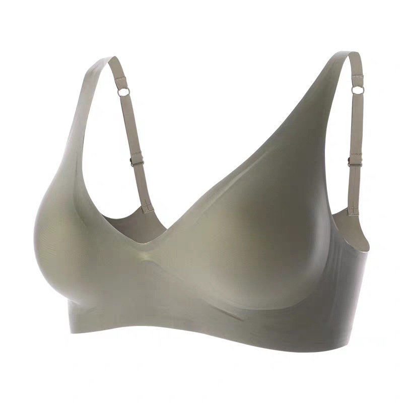 TUTULADY Bra Busa Tipis Tanpa Kawat Seamless Bra Cup B/C Deep V Lembut