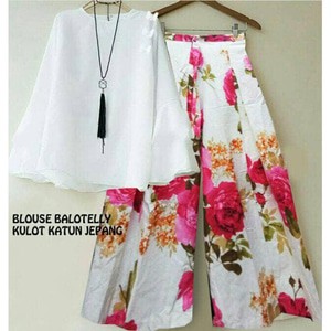 SETELAN KULOT ASIFA MERAH ATASAN  PUTIH