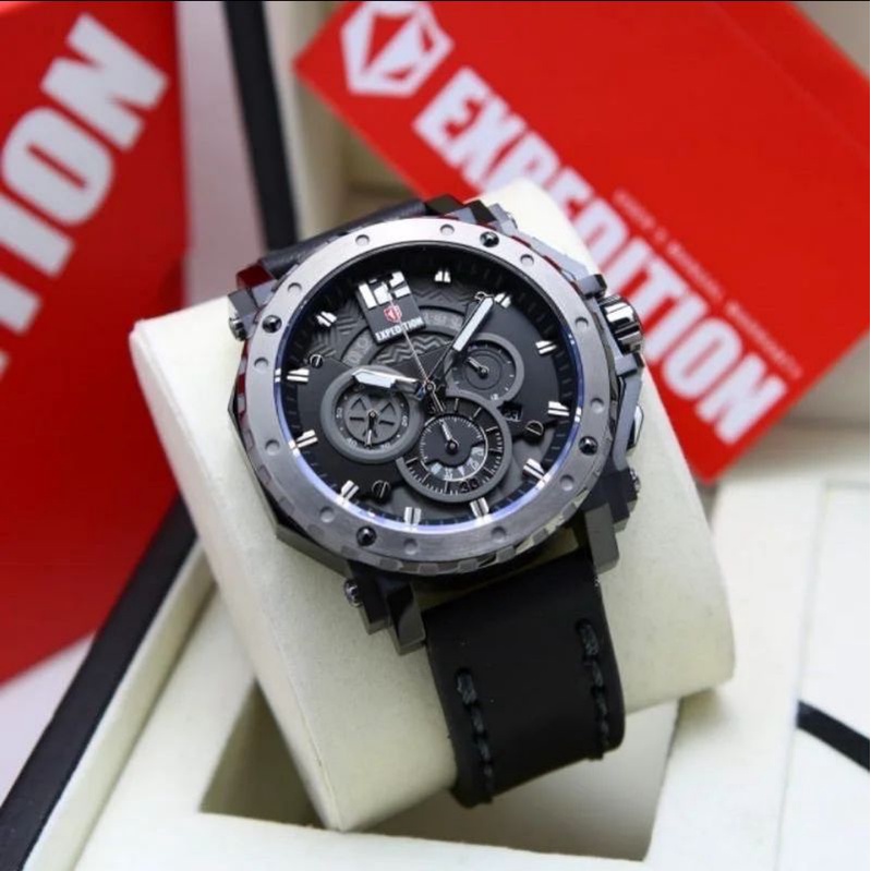 Jam Tangan Expedition E 6402 Pria / E6402 MC Black Grey Original