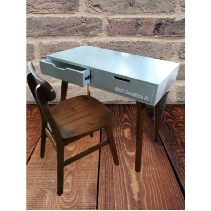 Set Meja Kerja Kayu Jati Minimalis