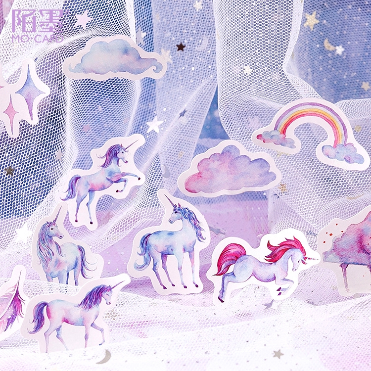 Winzige  46Pcs / Set Stiker Unicorn untuk Dekorasi-3