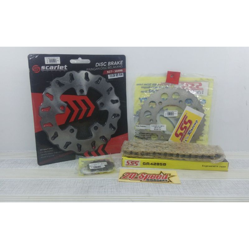 Gear set sss & disk belakang for mx king