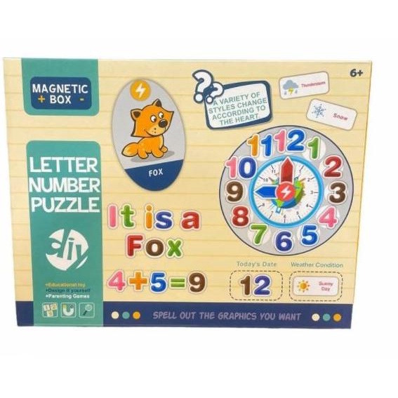 

✥ Mainan Edukasi Anak Letter Number Puzzle Magnetic + Box Mainan Belajar ☃