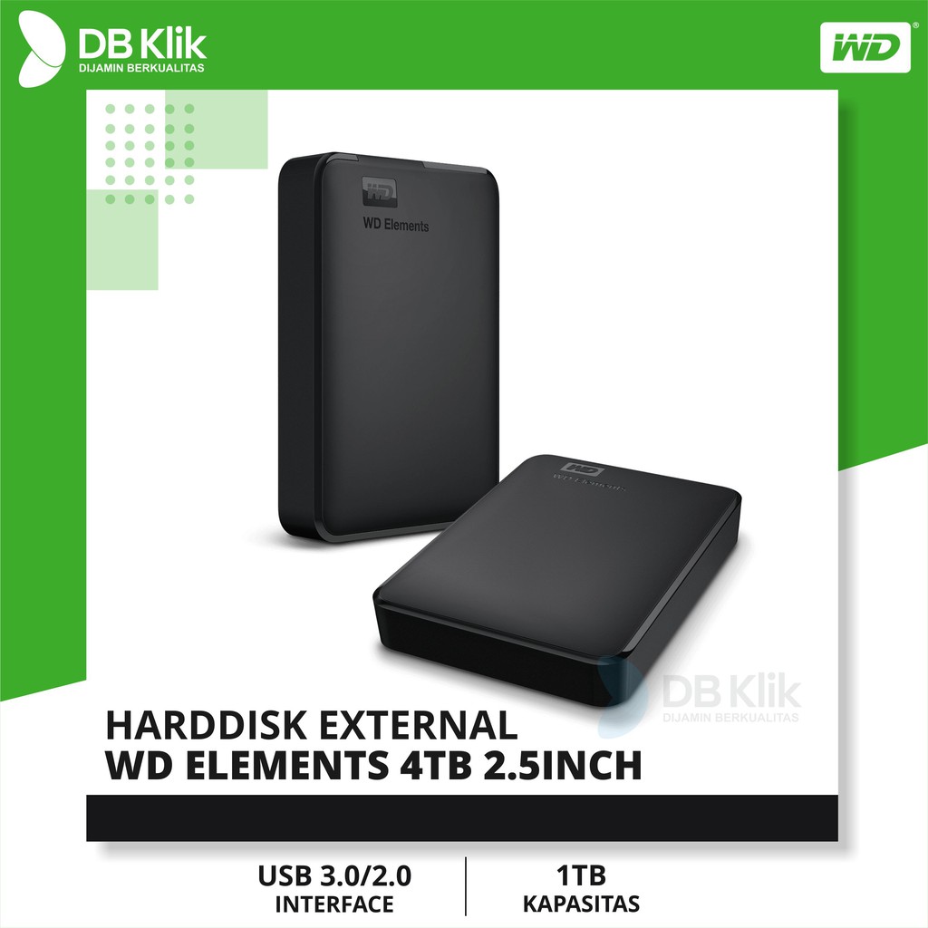 Harddisk External WD Elements 4TB 2.5 Inch - HD / HDD WD Element 4TB