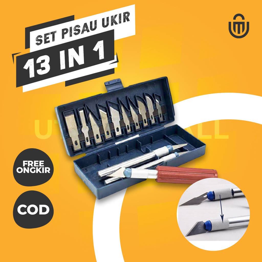 

Alat Ukir Set Pen Cutter Pisau Ukir Seni 13 in 1 Crafting Art Knife with 3 Handle