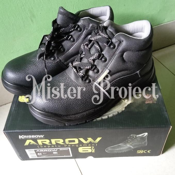 Sepatu Safety Krisbow Arrow 6" Hitam / Sepatu Proyek Krisbow Terlaris