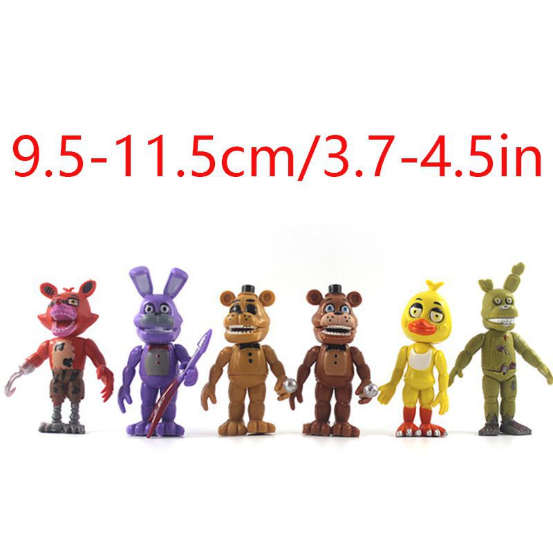 6pcs FNAF Five Nights At Freddy's Action Figures Mini Figurines Fans Gift