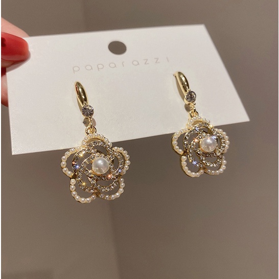 ANTING GIWANG KOREA PEREMPUAN DEWASA MODEL BUNGA MUTIARA MANIK KRISTAL WANITA AKSESORIS ANT91