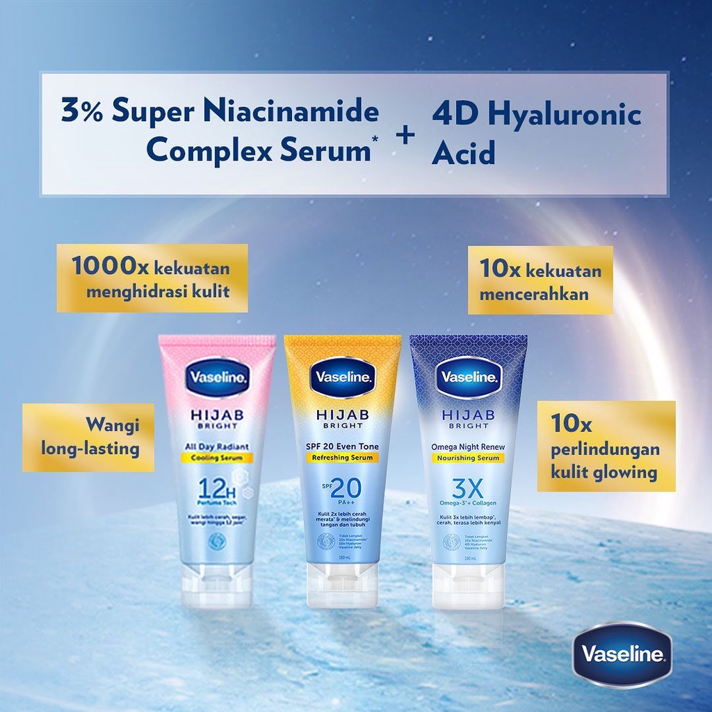 [Lailaiorire] VASELINE Healthy White Body Lotion SPF 30 / Hijab Bright Body Serum - Gel Serum Vitamin 180ml 180 ml