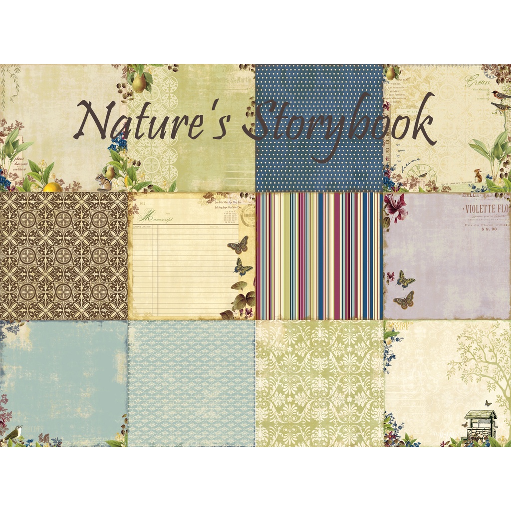 

12x12 Paket Kertas Scrapbooking "Nature's Storybook" (12 lembar)