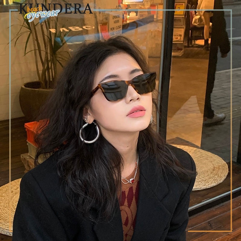 (YUZHU) COD Gaya Eropa dan Amerika Retro Cat Eye Sunglasses Perempuan INS Fashion Kepribadian Street Shooting Sunglasses