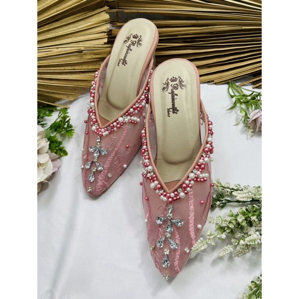 RAFAIZOUtfit sepatu wanita wedding shoes sepatu tamaia dustypink 7cm hak kaca