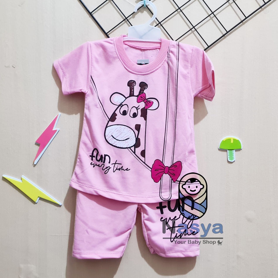 [RS-011] Setelan Baju, Anak perempuan usia 3-12 bulan  motif KEREN