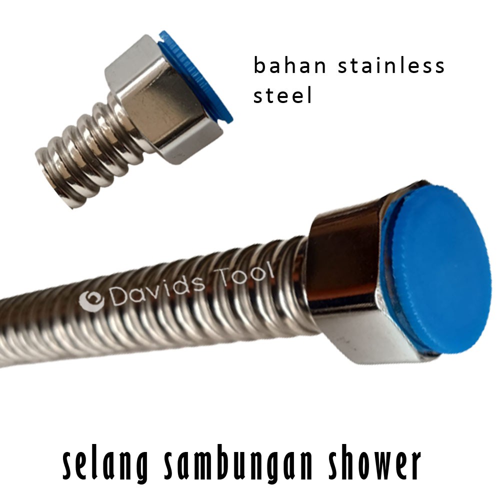 Selang Wastafel Water Heater Hiter Closet Kloset Duduk Fleksibel Air Panas Dingin Flexible Kaku Stainless 1/2 Inch