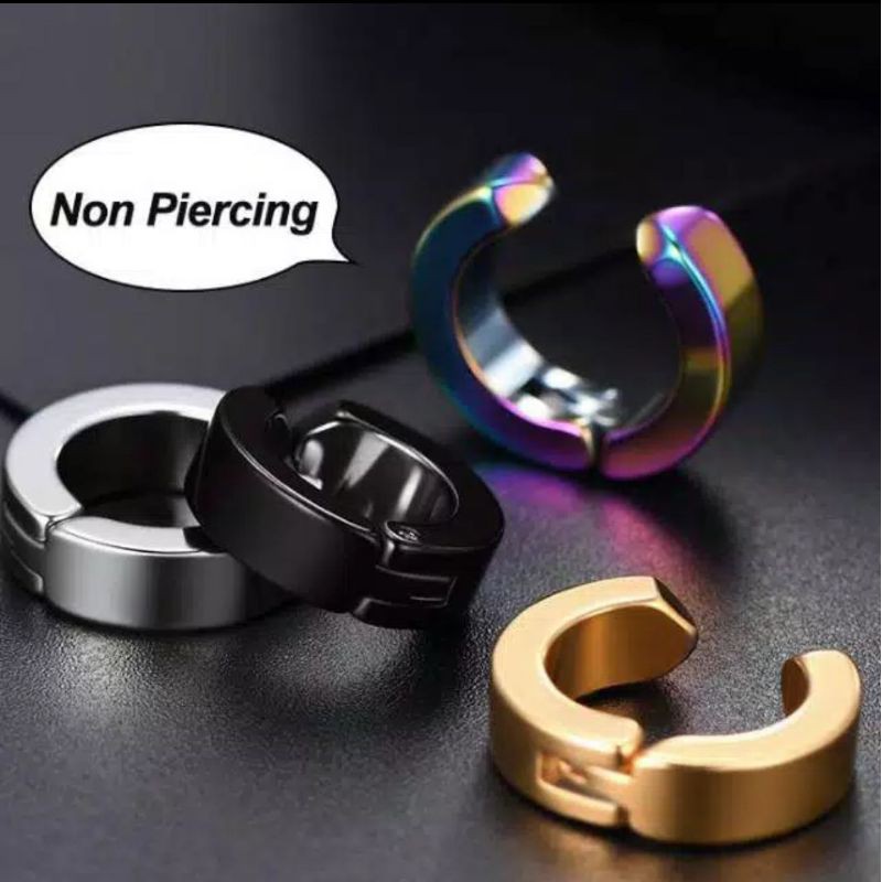 anting jepit polos pria wanita kualitas premium promo
