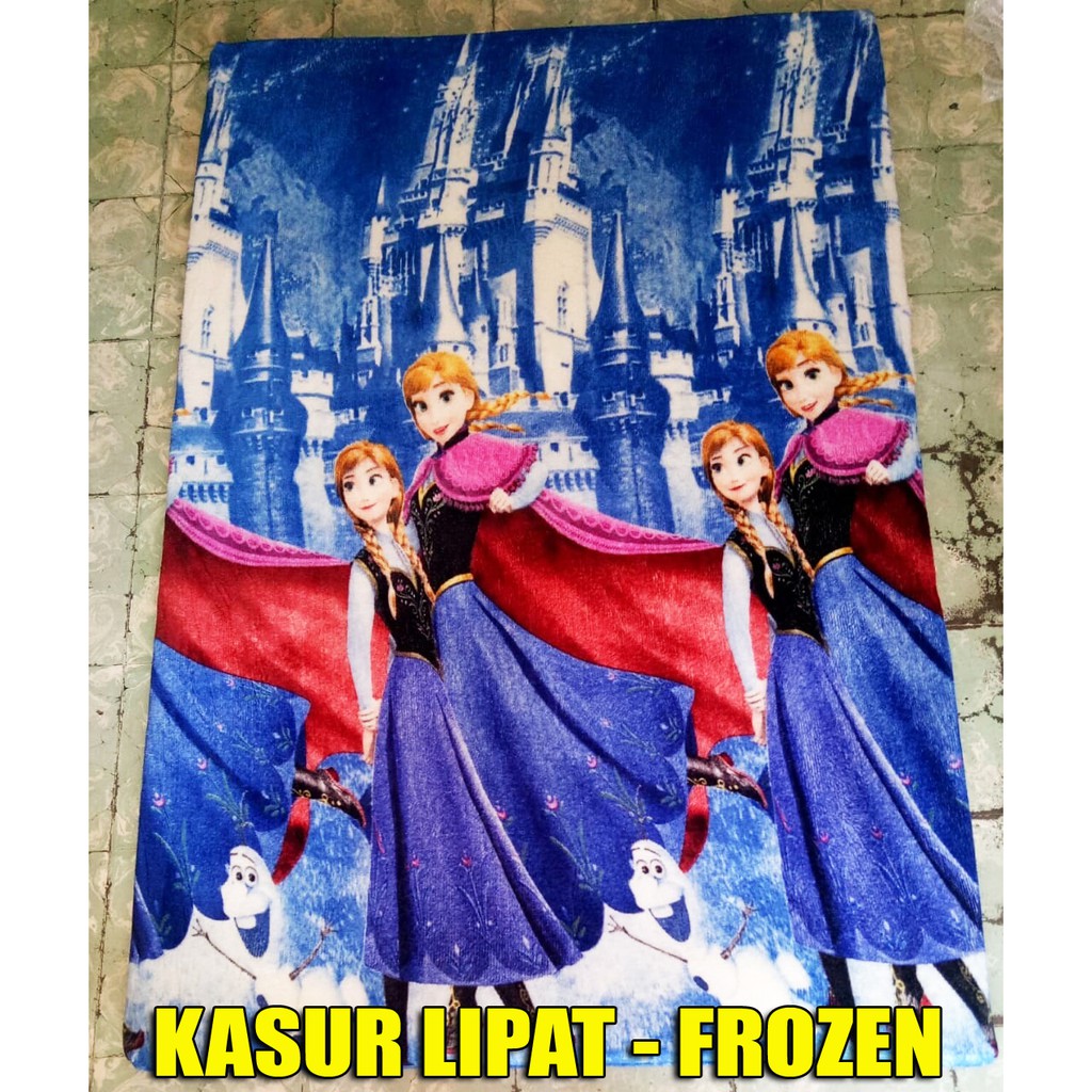 Kasur Lipat Anak Karakter Kain Bulu Halus Uk. +/- 120 cm x 170 cm x 5 cm Bisa Dicuci