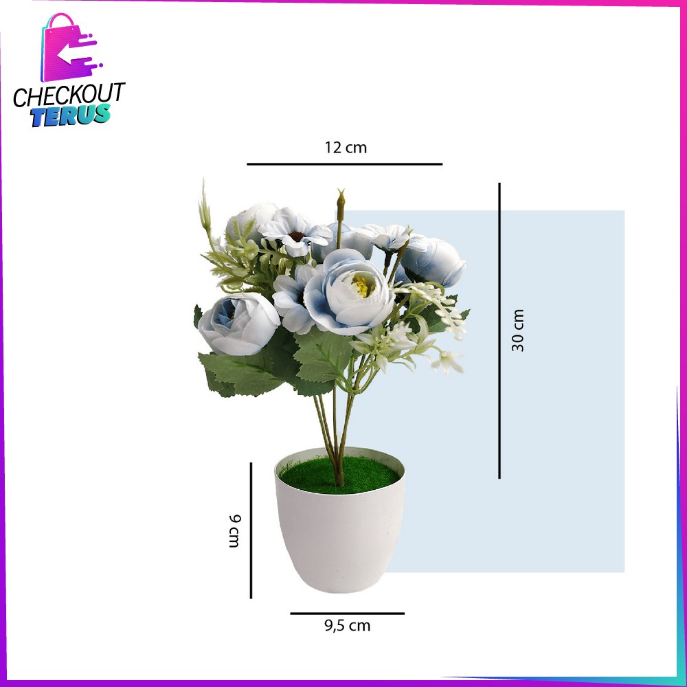 CT C677 C681 Tanaman Plastik Pot Bunga Hias Dekorasi Rumah Ornamen Bunga Peony Tanaman Hias Serbaguna