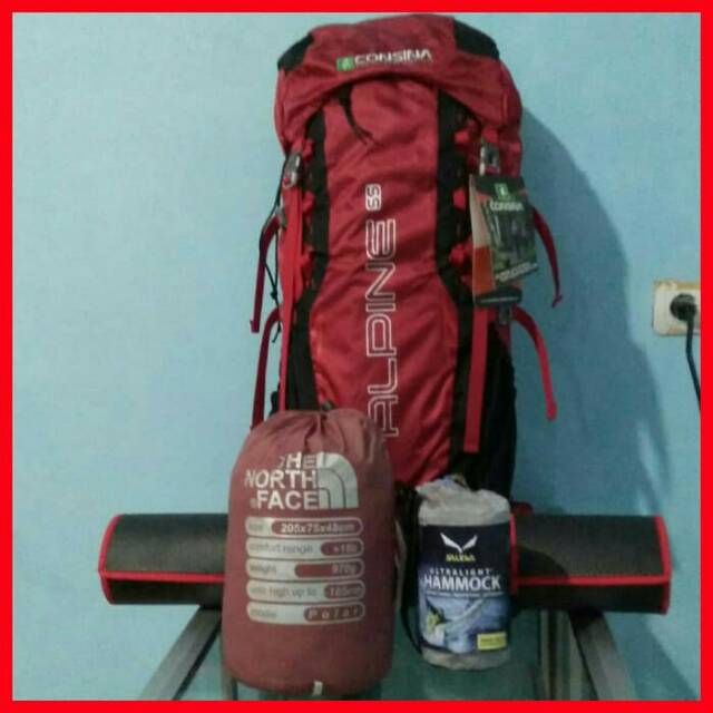 Paket hemat tas carrier consina alpine sb matras hammocok