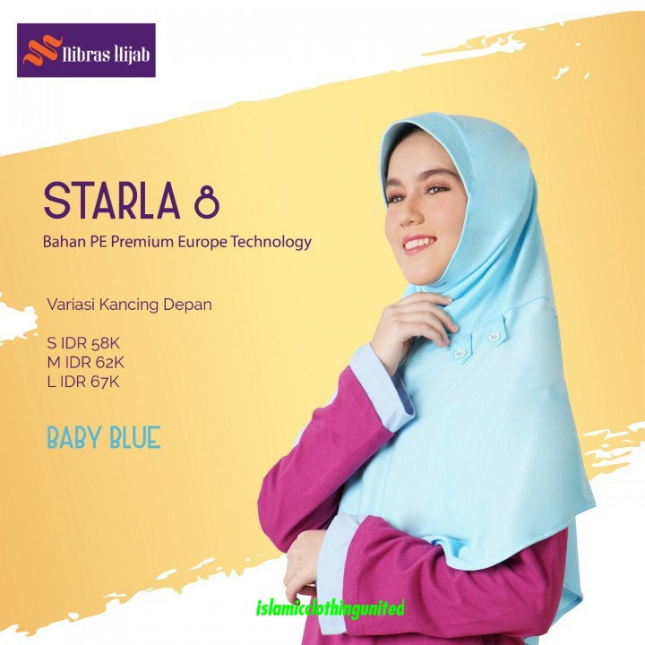 NIBRAS HIJAB HIJAB STARLA PAD 8 M ( ABU MUDA, BABY PINK, LEMON, MAGENTA ) ABUZAINAB3107 - DZ