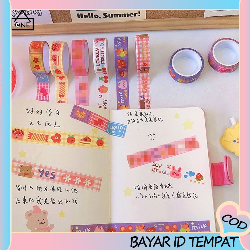 

COD❤1pc Stiker Kertasselotip Washi Gambar Binatang Lucu Untuk Dekorasi Jurnalscrapbook A one