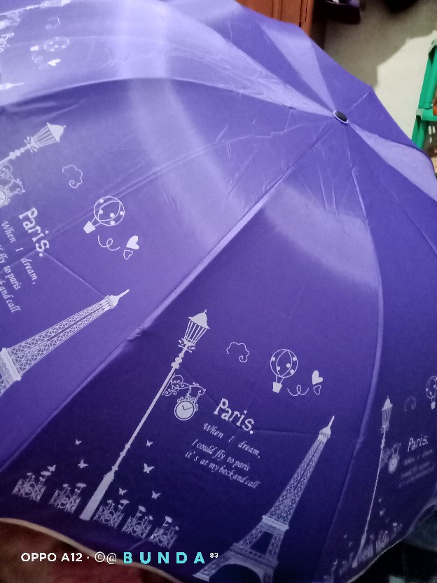 Payung Lpt 4 10k Jumbo Motif Paris Gelombang Anti Uv