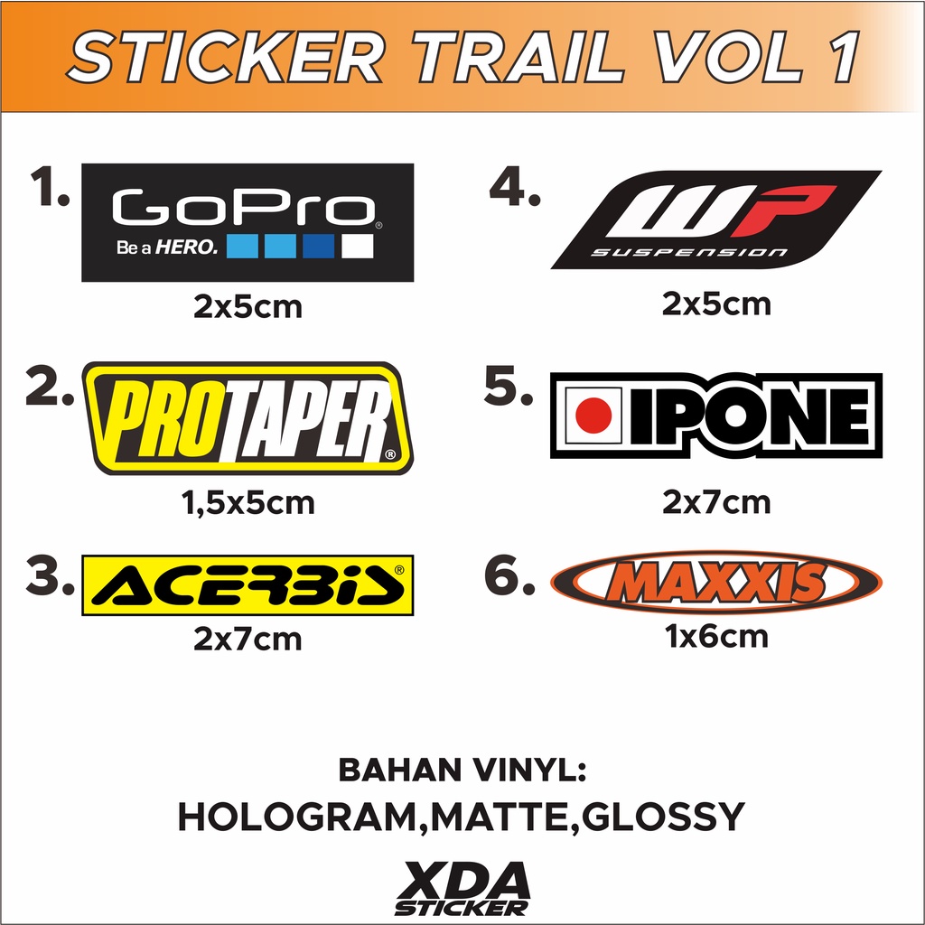 

STIKER/STICKER SPONSOR TRAIL PRINTING VOL 1