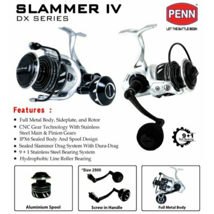 REEL PENN SLAMMER IV DX - 2500 | 3500 | 4500 | 5500 POWER HANDLE