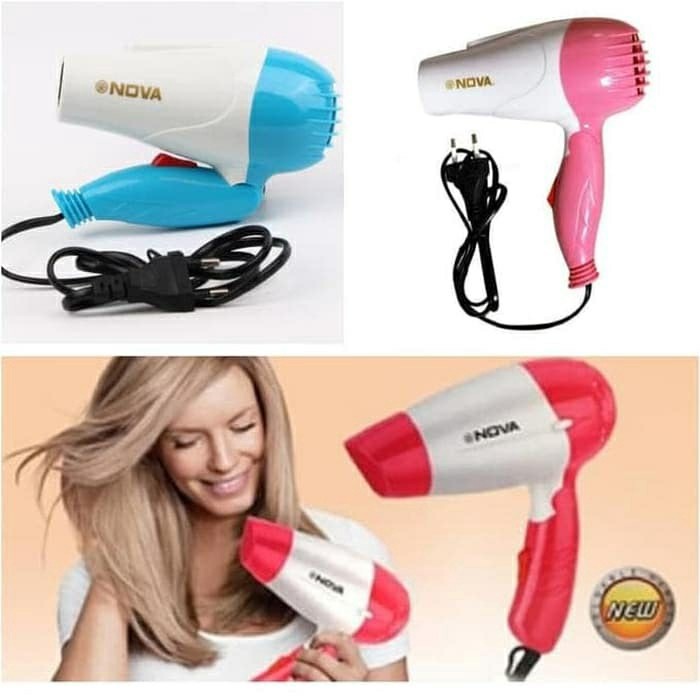 N1290- Pengering Rambut Mini Portable Hairdyer Travel Lipat Mini