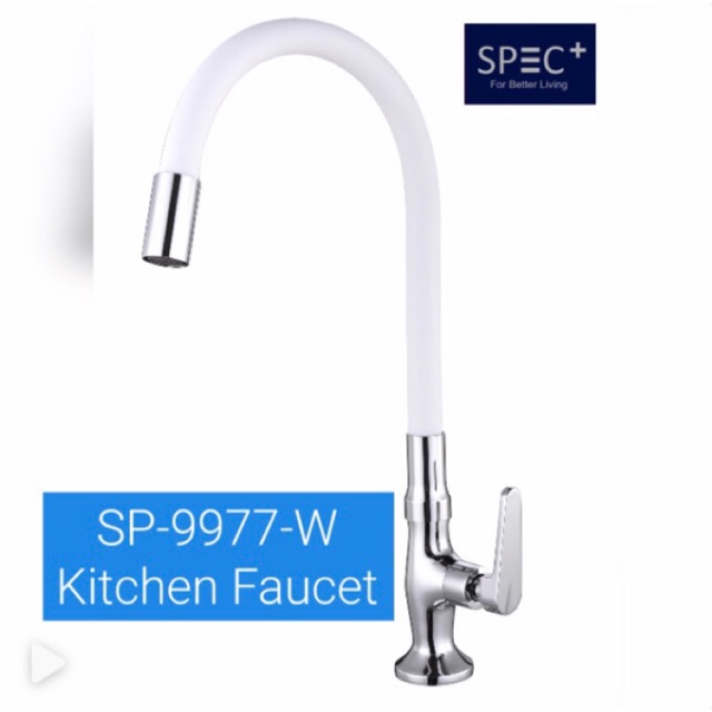 SPEC+ SP-9977-W Kran Angsa Fleksible Meja Tanam Putih - Keran Flexible Dapur Kitchen Faucet - Kran Air BCP