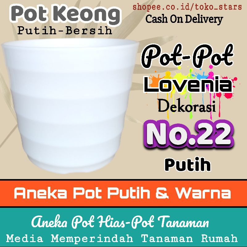 Pot Keong Lovenia 22 Pot Tanaman Pot Plastik Pot Putih Pot Grosir Pot Bunga Pot Hias Putih Pot Pot