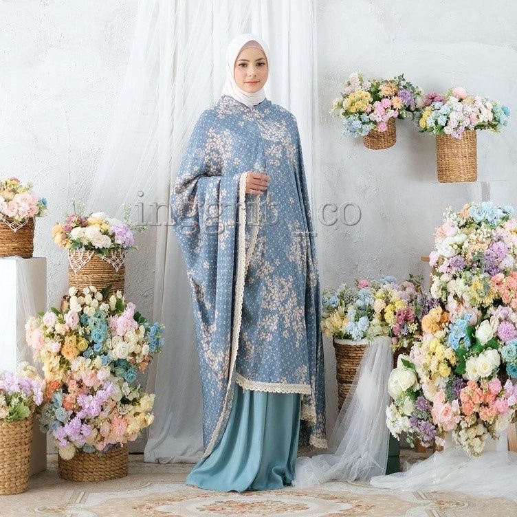 Mukena Dewasa jumbo Traveling 2in1 Aruna Bahan rayon Premium, Ukuran Dewasa