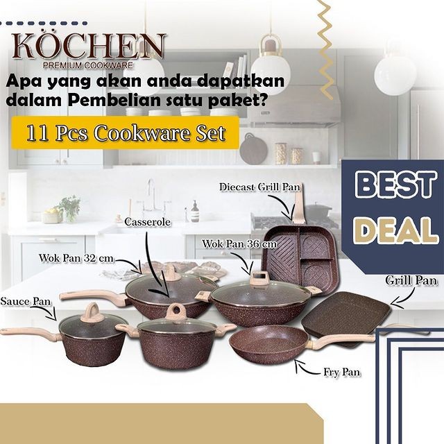 Panci Penggorengan Grill Sauce Fry Omni Casserole Wok Pan Granite Anti Lengket By Mykochen.ina