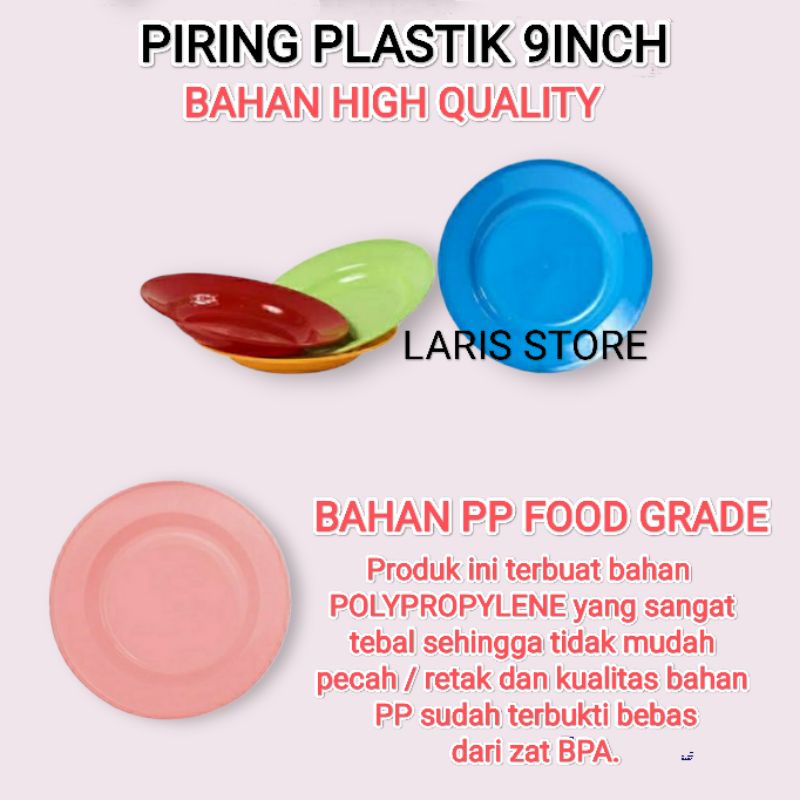 Piring Plastik 9Inch Tulip 009 Bahan PP Berkualitas