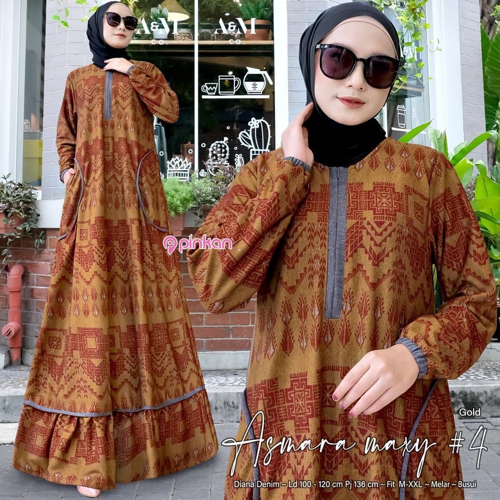 Gamis Wanita Calvin Jeans Diana Busui Tebal Melar Nyaman di Pakai Fane Levila Gamis Muslim Kekinian-ASMARA 4 GOLD