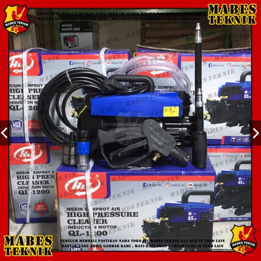 MESIN CUCI MOBIL MOTOR HL / ALAT STEAM JET CLEANER H&L QL 1200 / HIGH PRESSURE WASHER H&L HL QL1200 