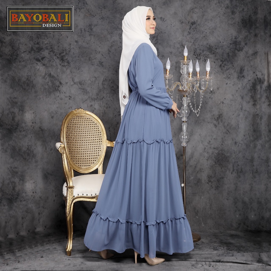 Baju Gamis Wanita Terbaru | Gamis Ceruty Babydoll Jumbo|Fashion Muslim Wanita Termurah |Gamis syari-blue denim