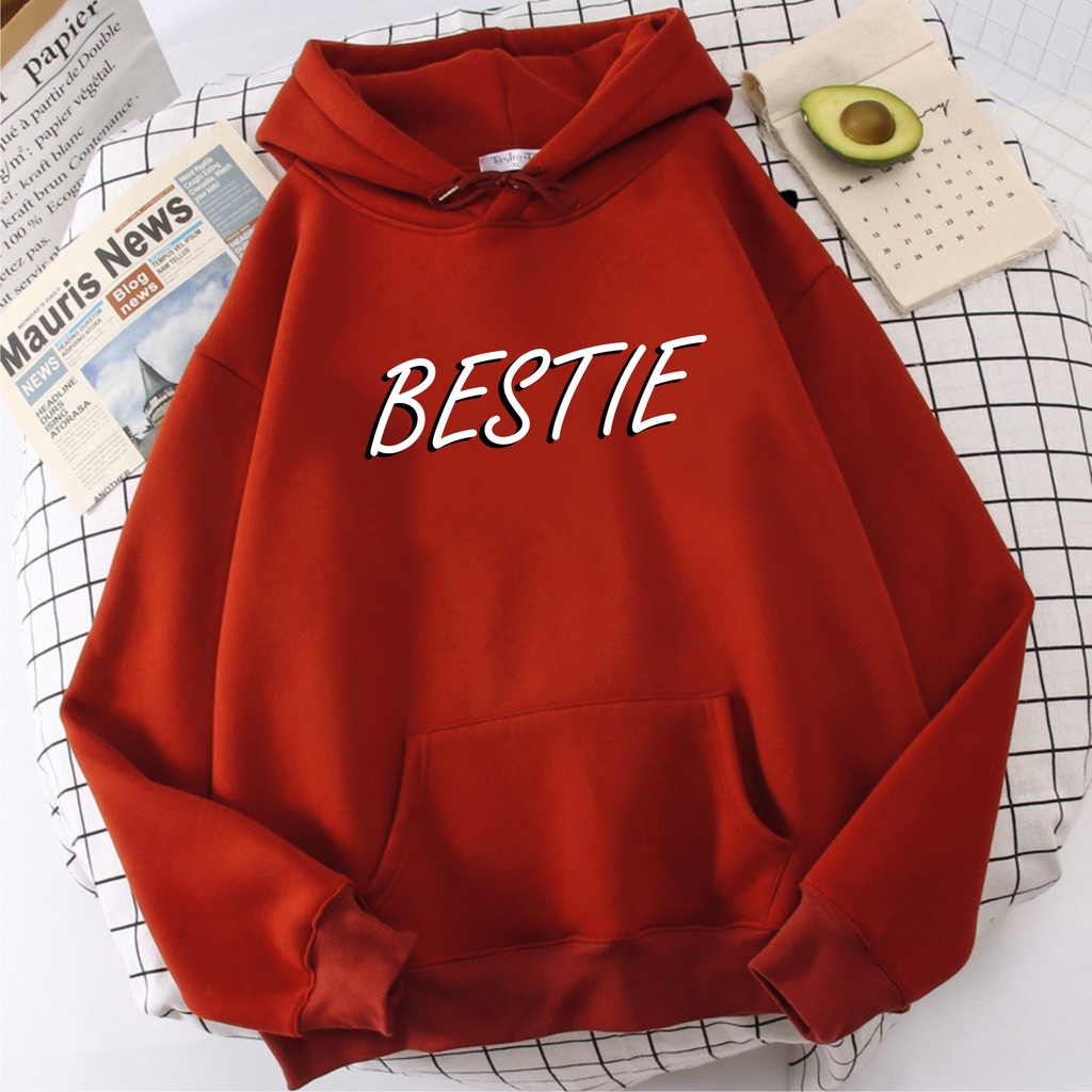 Fnenishastore Sweater Hoodie Wanita BESTIE Terbaru Viral Size M-L-XL-XXL Bisa Bayar Ditempat COD