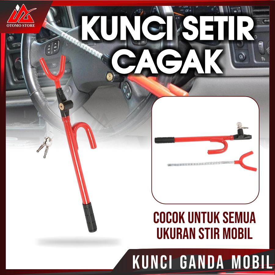 KUNCI SETIR MOBIL CAGAK Dua Safety Lock Car Pengaman Kendaraan Stir Mobil