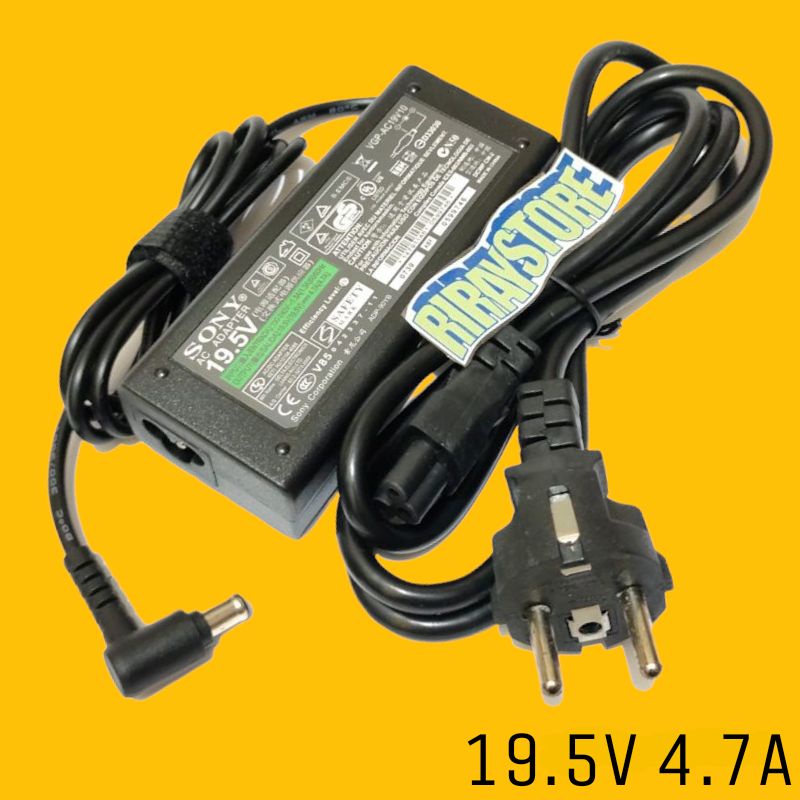 Adaptor Charger Laptop Sony Vaio 19.5V 3.95A 3.9A Lengkap Dengan Kabel
